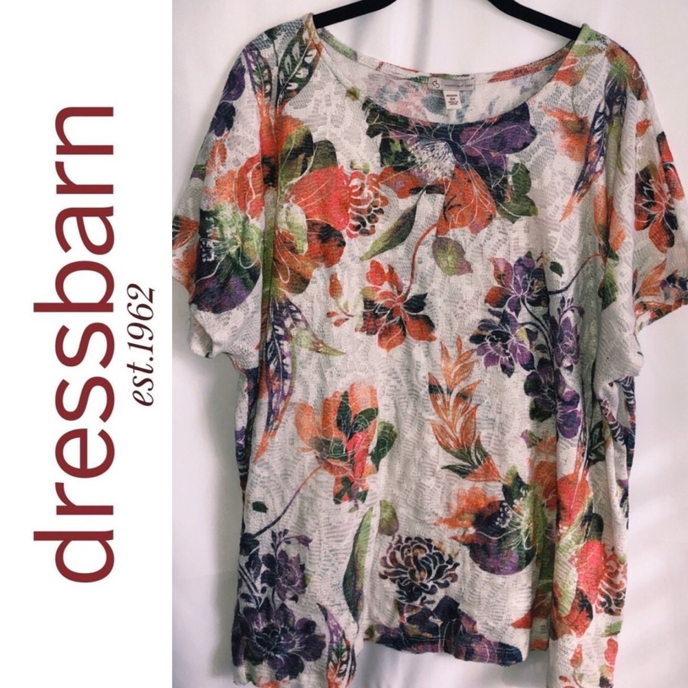 2X | Dress Barn | Floral Knit Blouse